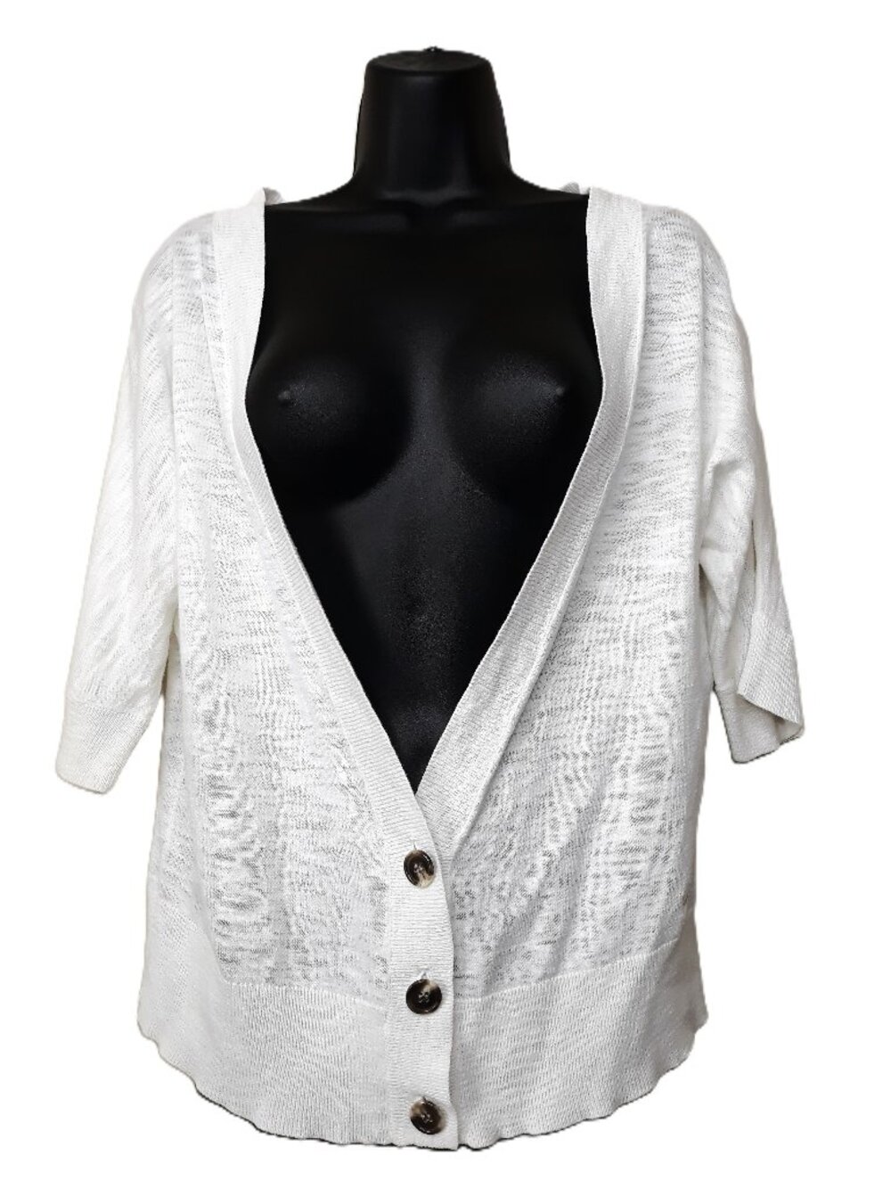 Aerie Cardigan Sweater Space Dyed Deep V-Neck Lightweight Scandi Clean Girl